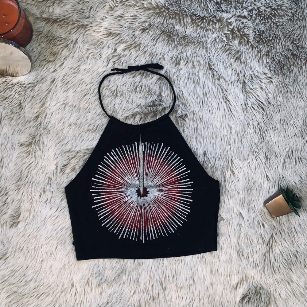 NWT Misdemeanor Black Halter Crop Top